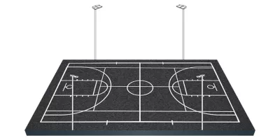 How to light multi-sports grounds with masts in the corner, behind the baseline